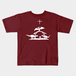 dinosaur nativity Christmas  2 Kids T-Shirt